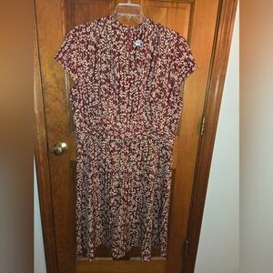 NorthStyle Burgundy and Cream Patterned Maxi Dress